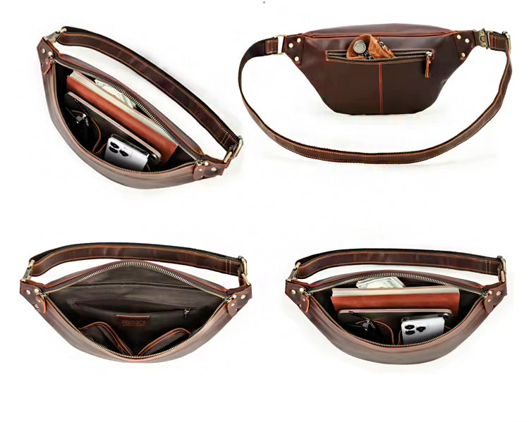 Bolso cinturón de cuero para hombre Crost