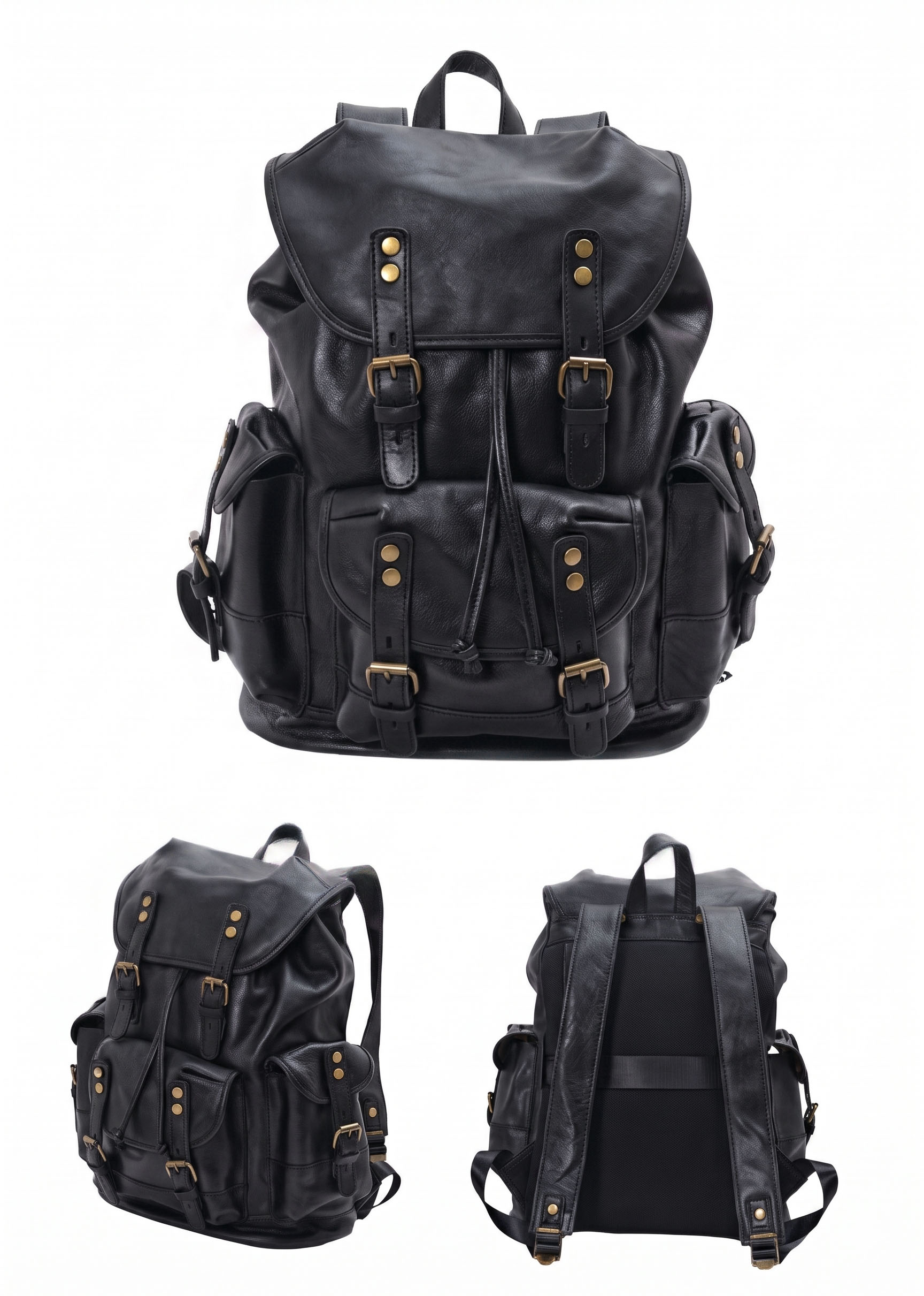 Sac à dos en cuir Valmio Norden - noir