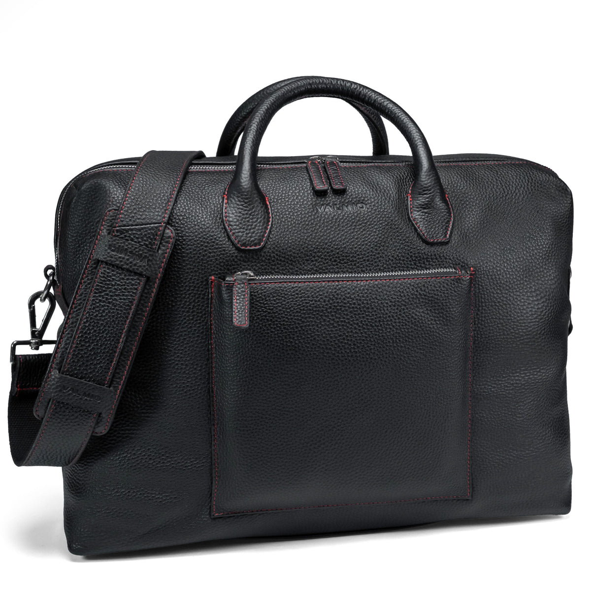 Valmio Stark Reisetasche aus Leder Schwarz