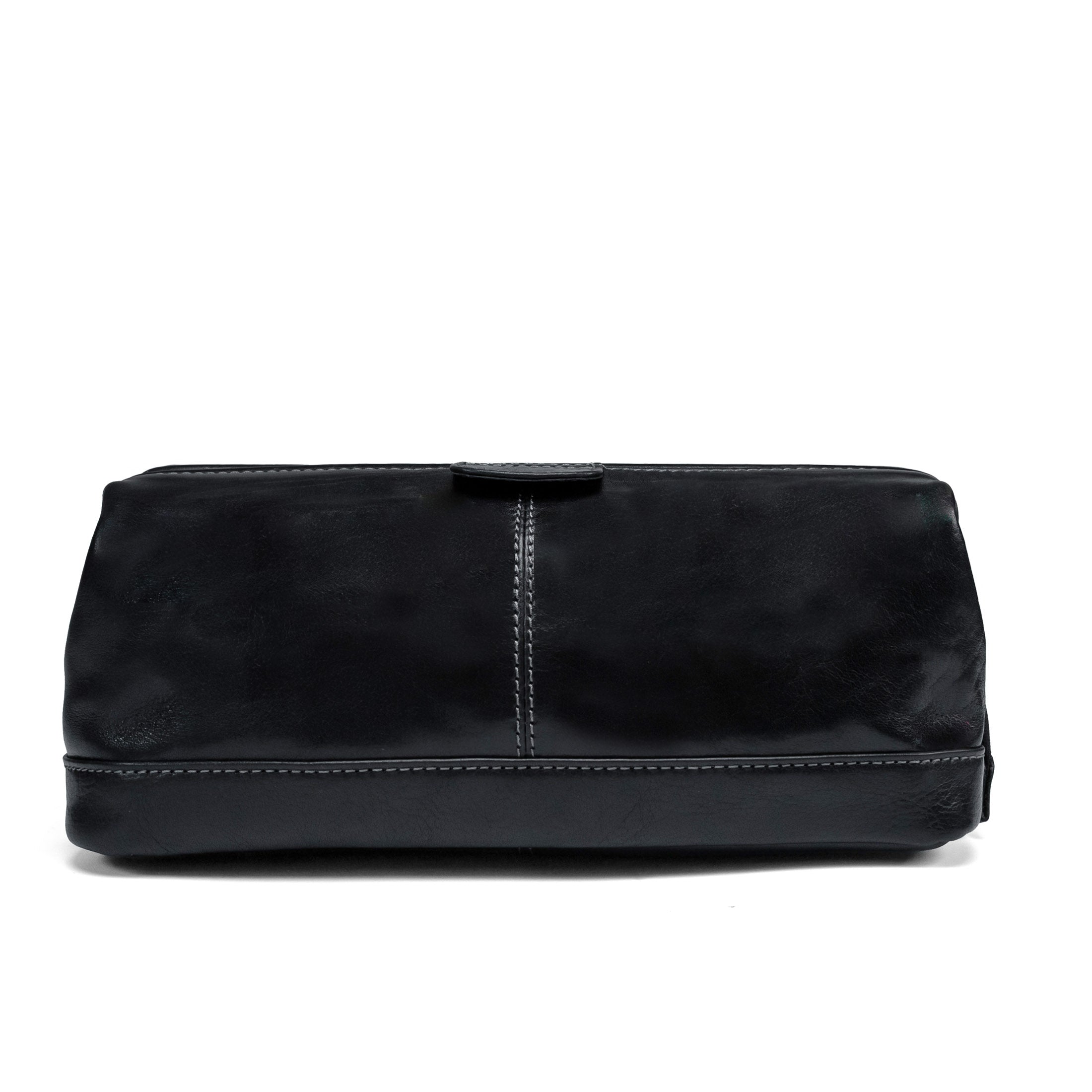 Black Leather Toiletry Bag Valmio Sedona