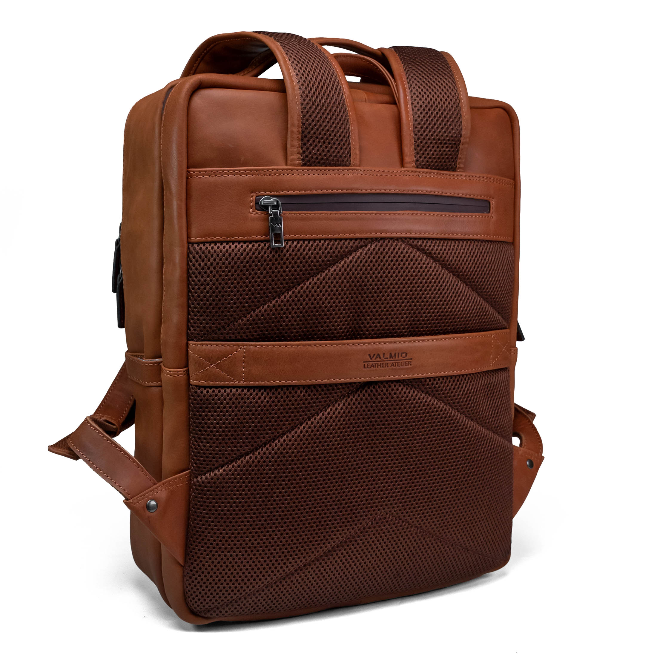Brown Leather Backpack Valmio Hunter