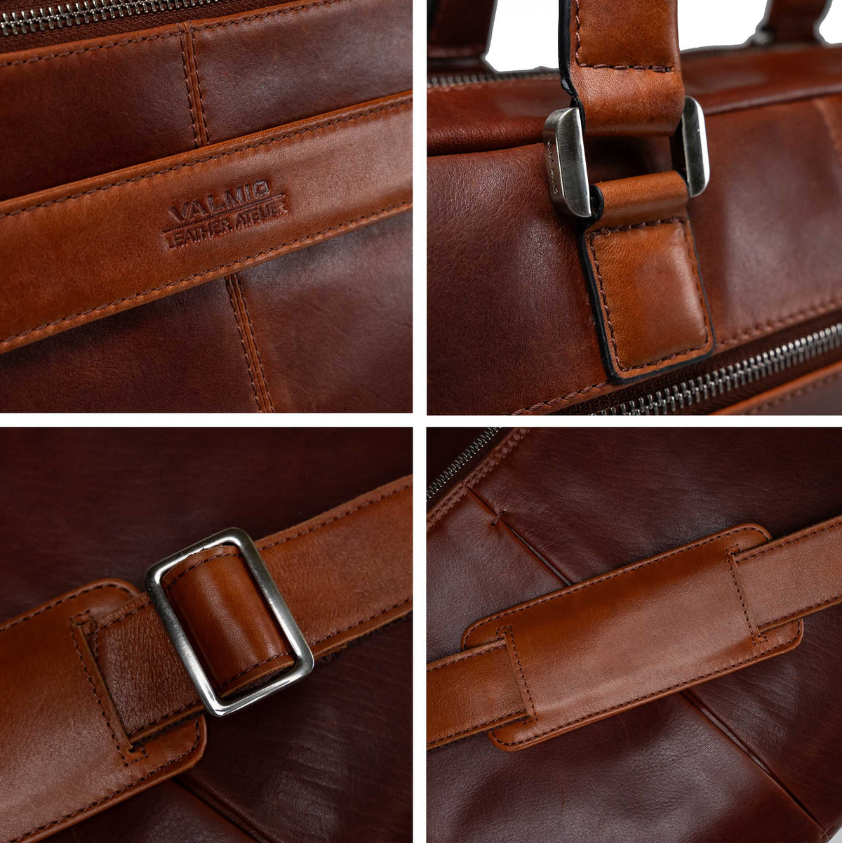 Valmio Assets Tasche aus echtem Leder Braun