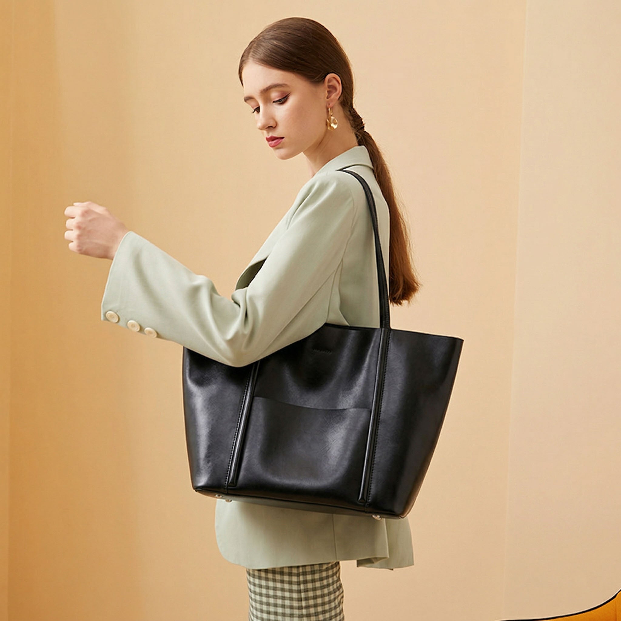 Valmio Tonora Leather Women's Bag - Beige