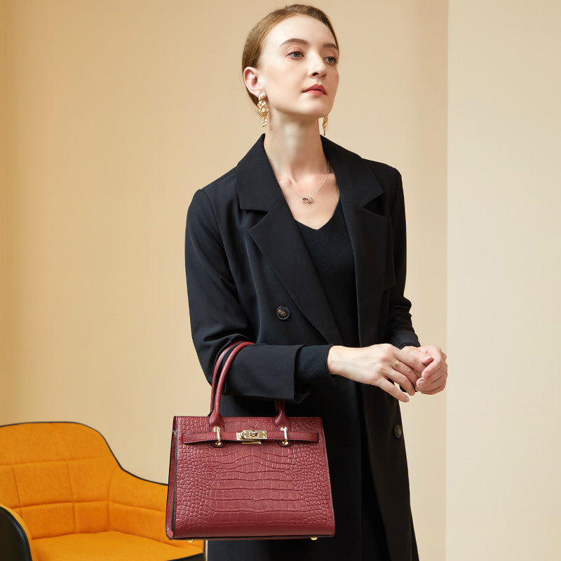 Valmio Dinara Leder Damenhandtasche - Rot