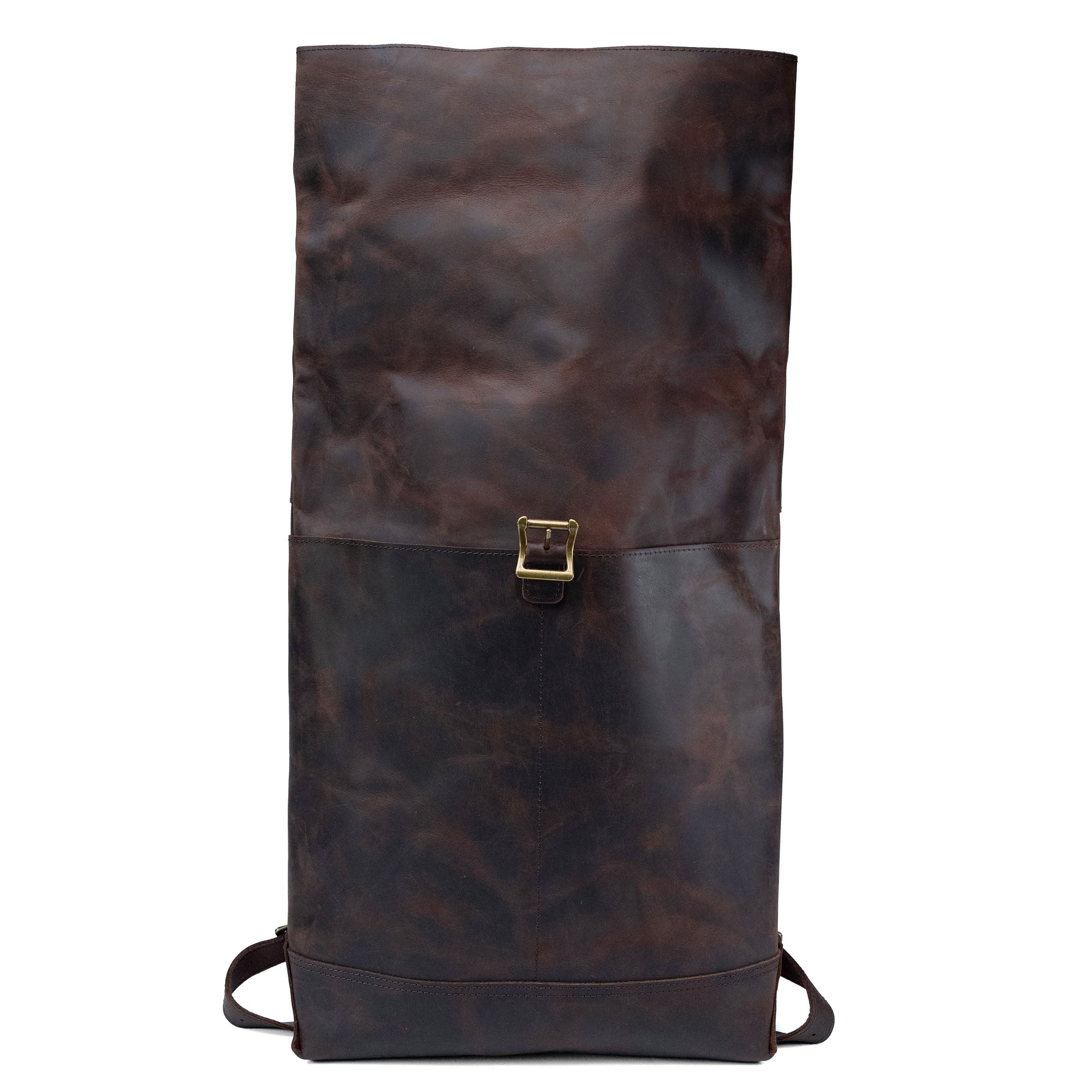 Valmio Astorsen Roll-Top Leather Backpack - CRB Brown