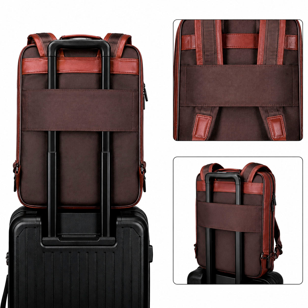 Sac à dos en cuir pour homme Valmio Ravenor - marron clair