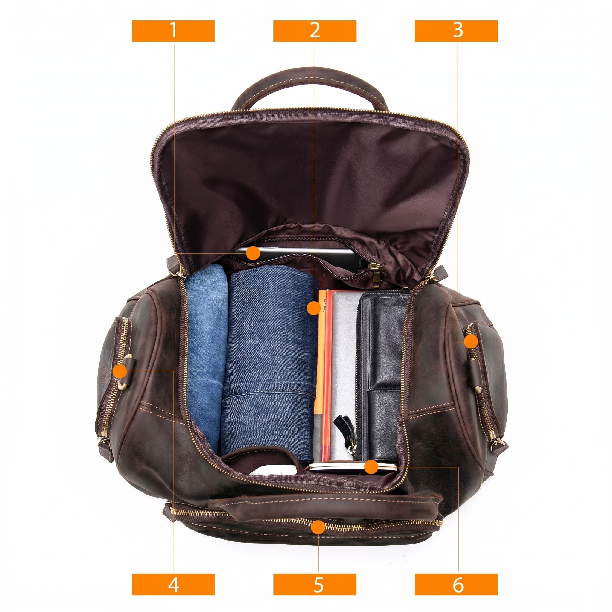 Sac de voyage week-end Valmio Como – brun foncé