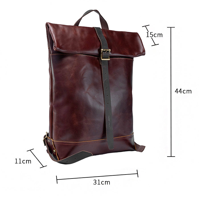 Sac à dos en cuir à rabat Valmio Astorsen - WB marron