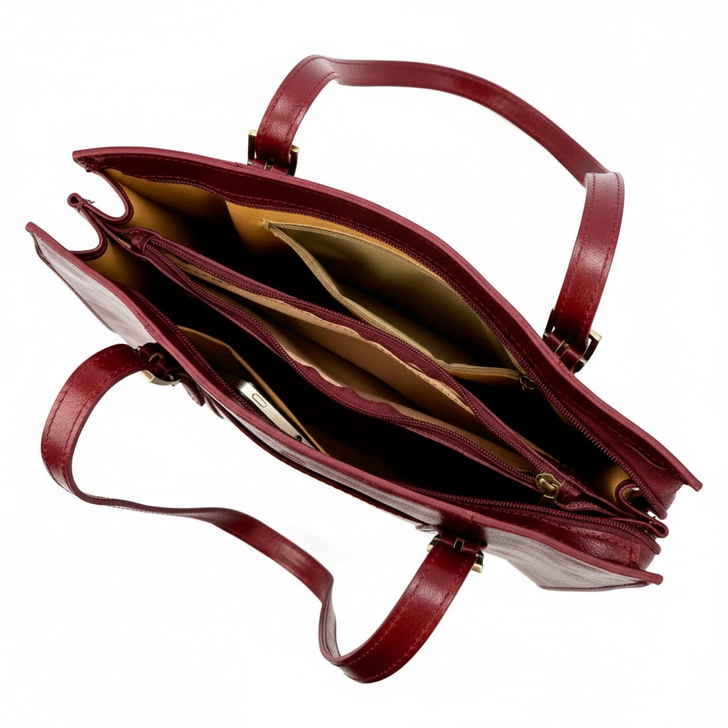 Bolso de mano de cuero burdeos Florence 54