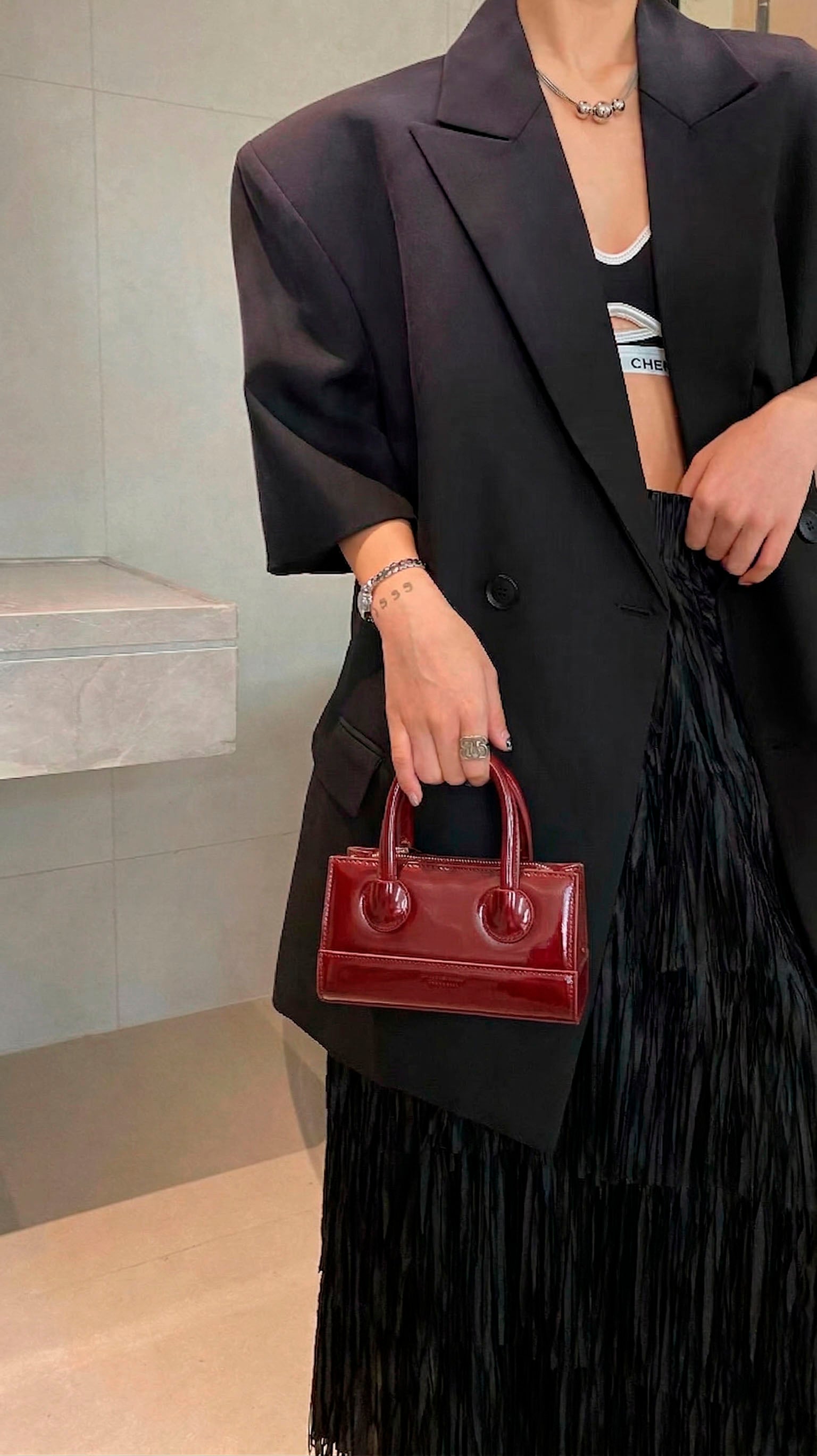 Bolso de mujer Valmio Helina de cuero - rojo