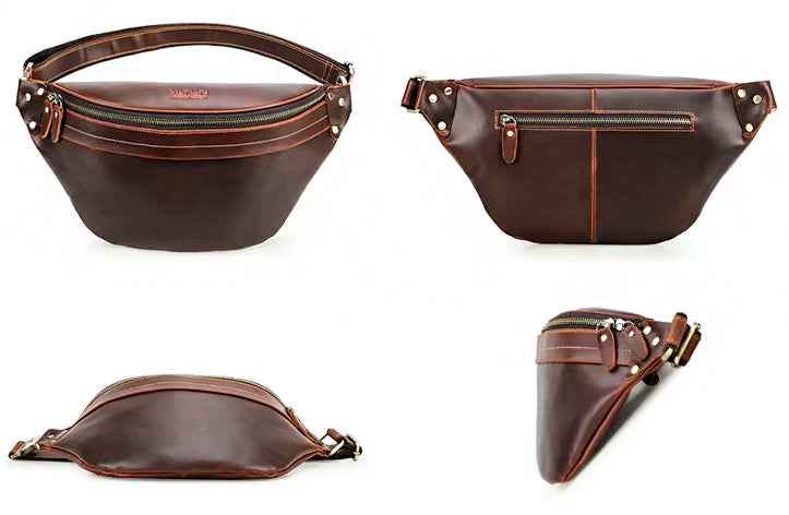 Bolso cinturón de cuero para hombre Crost