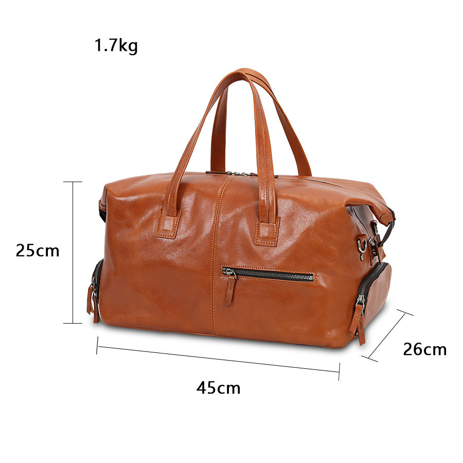 Sac de voyage en cuir marron Valmio Belmont