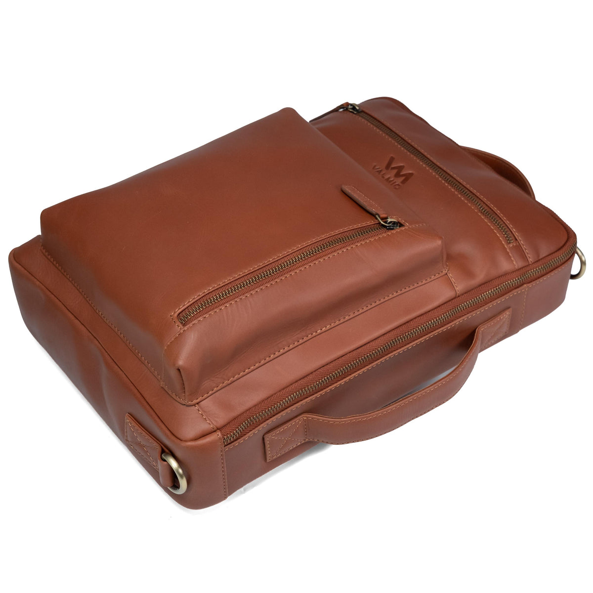 Bolso de cuero para hombre Valmio Prime color coñac