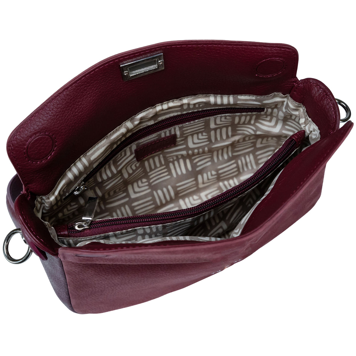 Valmio Cardin Women's Leather Handbag - Burgundy