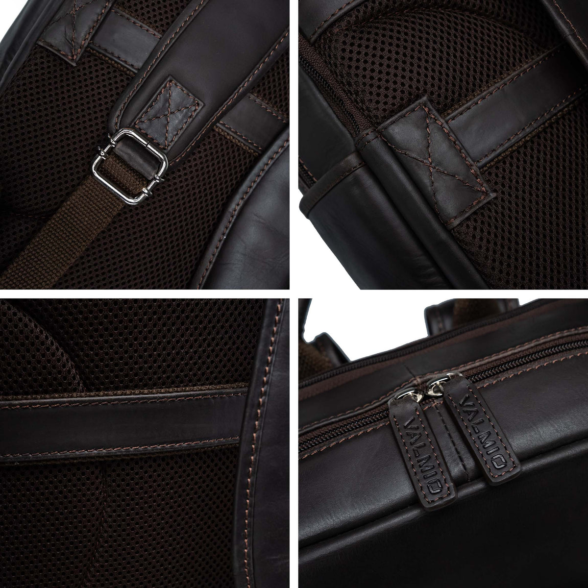 Lederrucksack Valmio York - Braun
