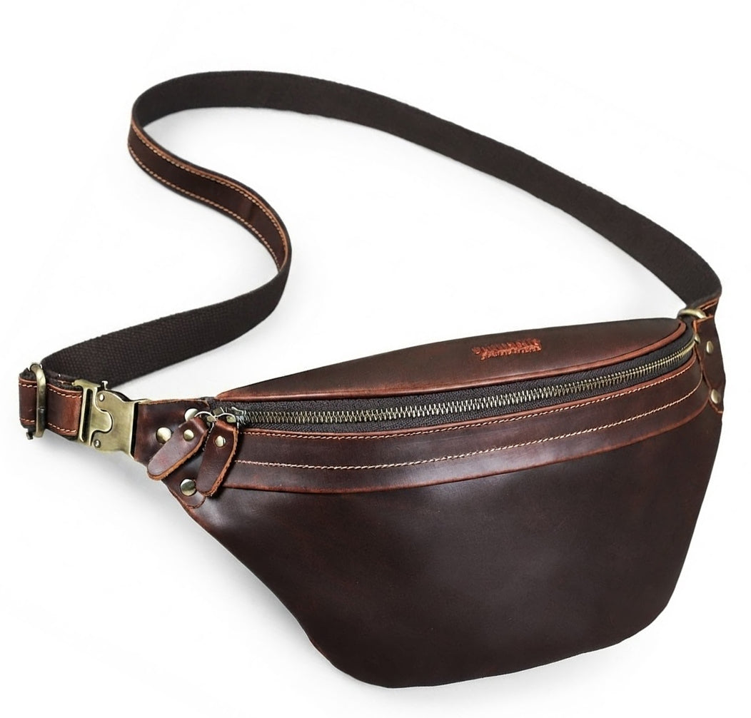 Bolso cinturón de cuero para hombre Crost