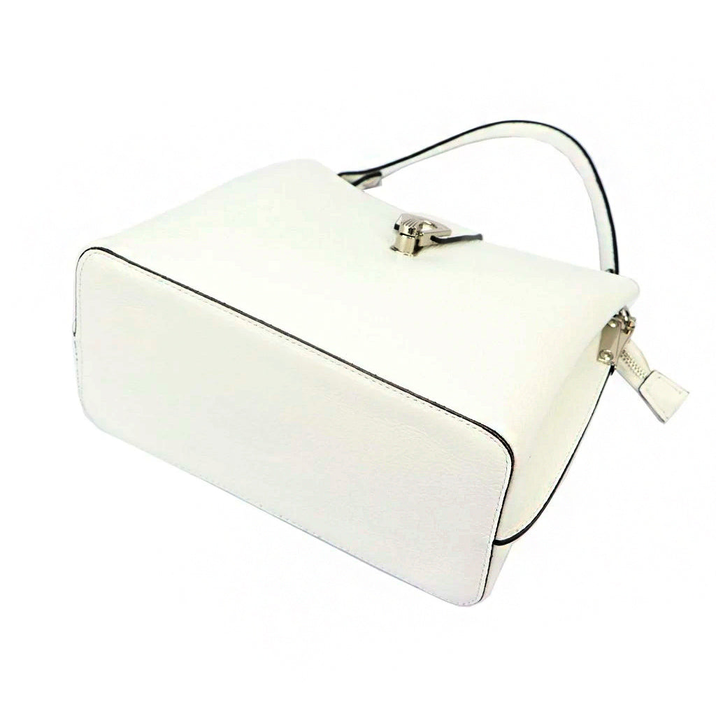 Leather women's handbag LUKA 24-069 White