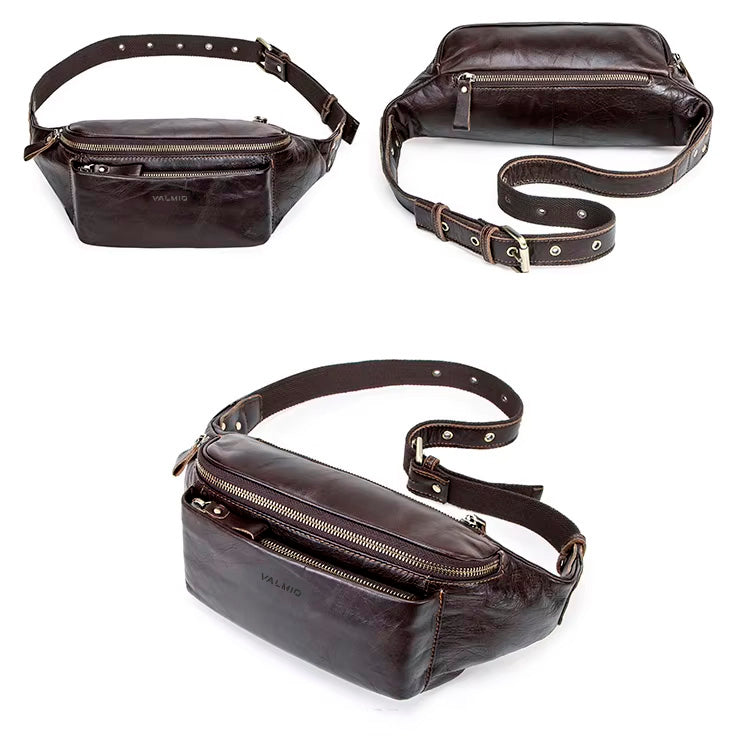 Bolso cinturón de cuero para hombre Valmio Rolls